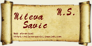 Mileva Savić vizit kartica